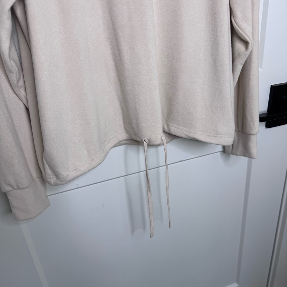 Varley Portland High Neck Midlayer Restore Jersey Pullover Cream Drawstring XS - Picture 12 of 15